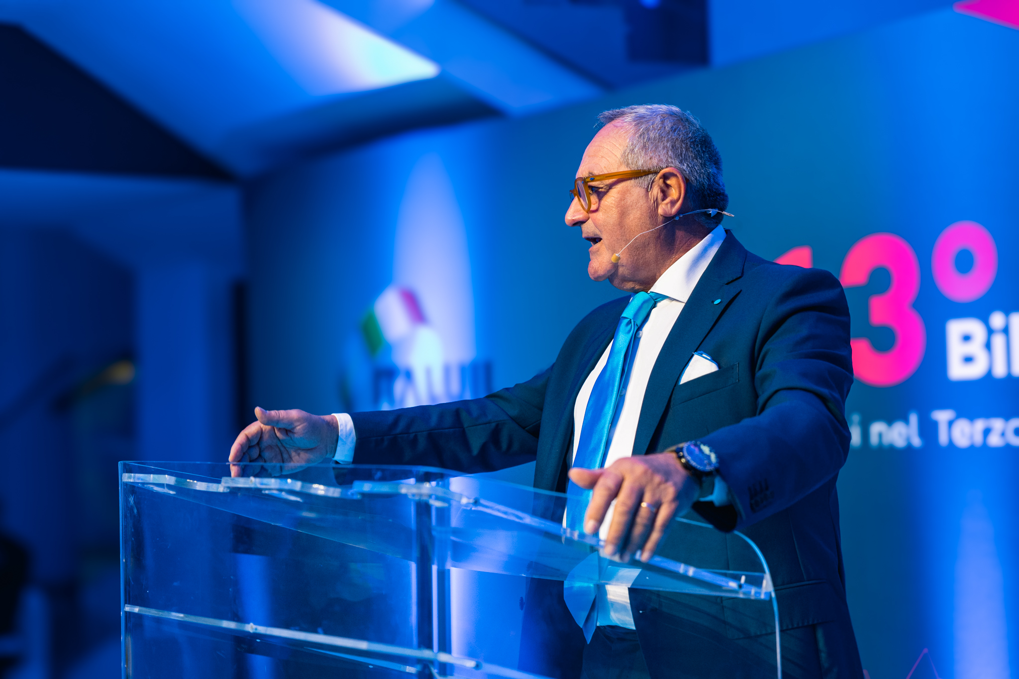 Giuliano Zignani, Presidente del Patronato ITAL, durante la sua relazione in occasione del 13° Bilancio Sociale ITALUIL